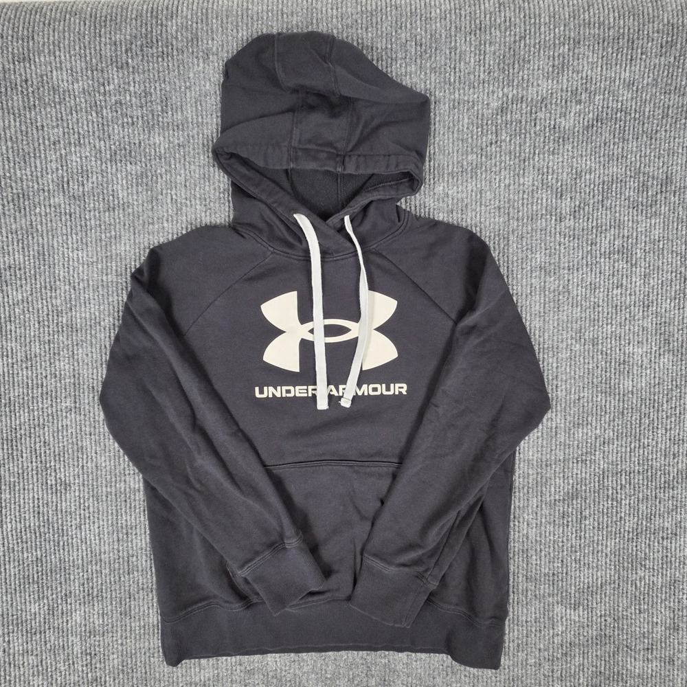 Under Armour Black Hoodie Sweatshirt Men's Medium Loose Fit Logo